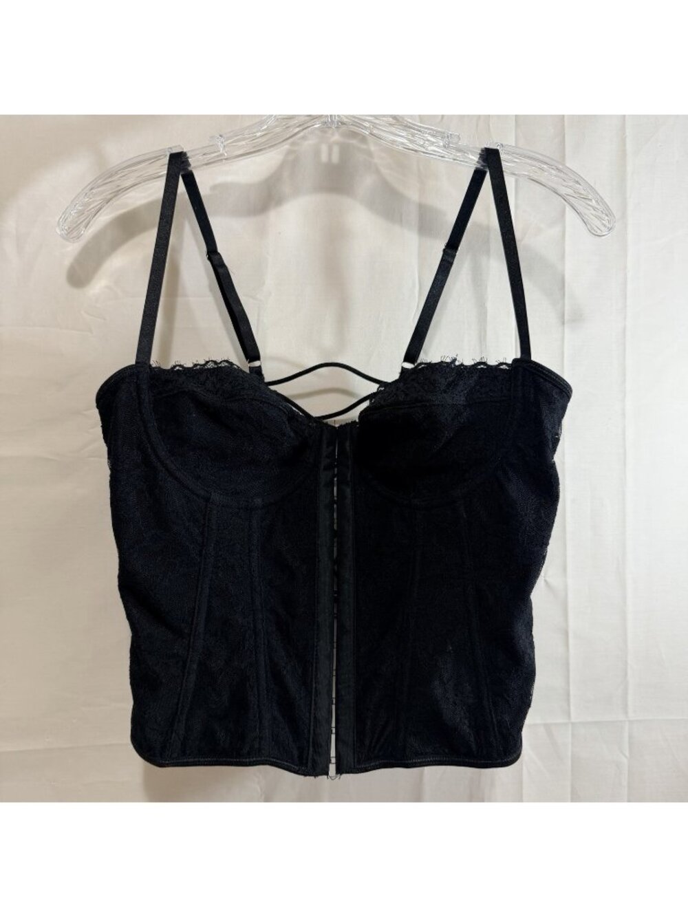 Shein Womens Underwired Black Lace Corset Top Large